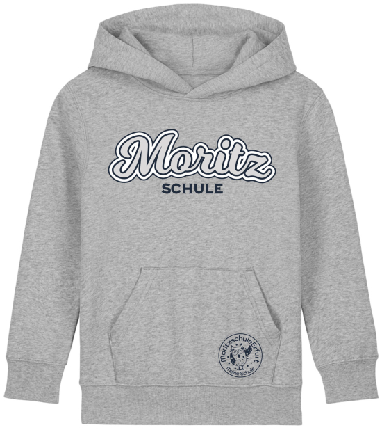 Hoodie | Kinder | retro | heather gray | Moritzschule Erfurt