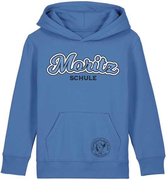 Hoodie | Kinder | retro | bright blue | Moritzschule Erfurt