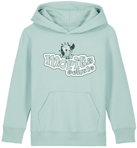 Hoodie | Kinder | cloud | caribbean blue | Moritzschule Erfurt