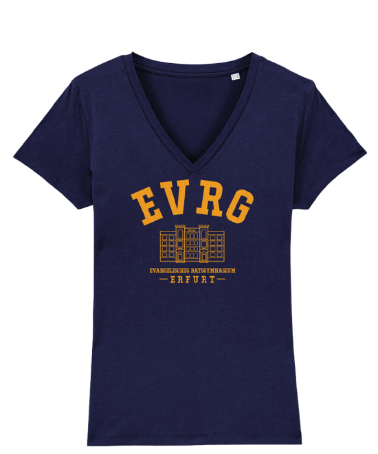 T-Shirt | Damen | V-Neck | navy - EVRG