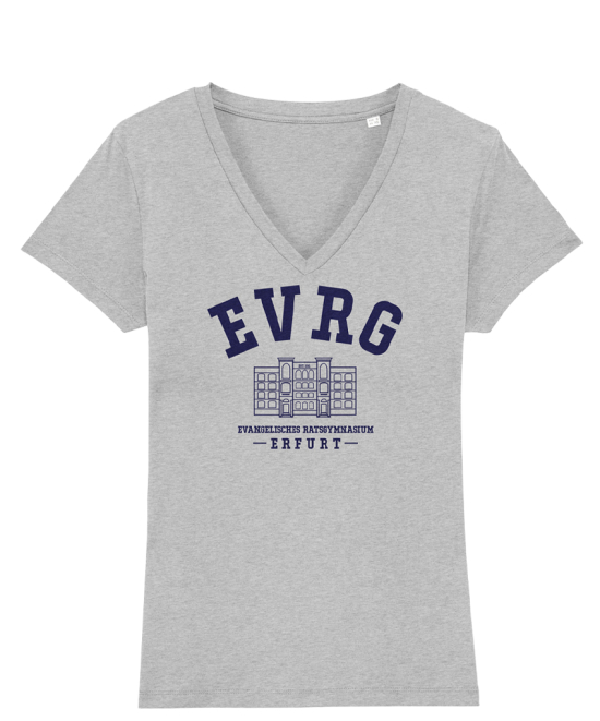 T-Shirt | Damen | V-Neck | heather grey - EVRG